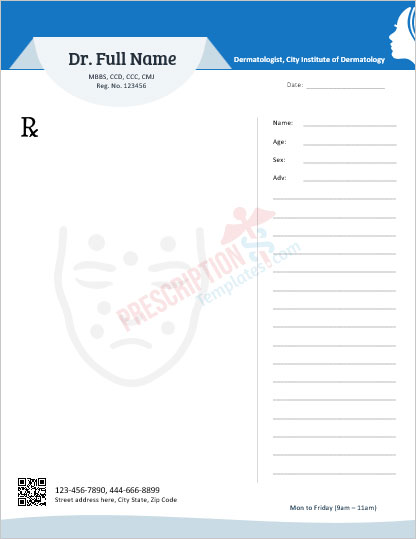 5+ Dermatologist's Prescription Templates for Microsoft Word